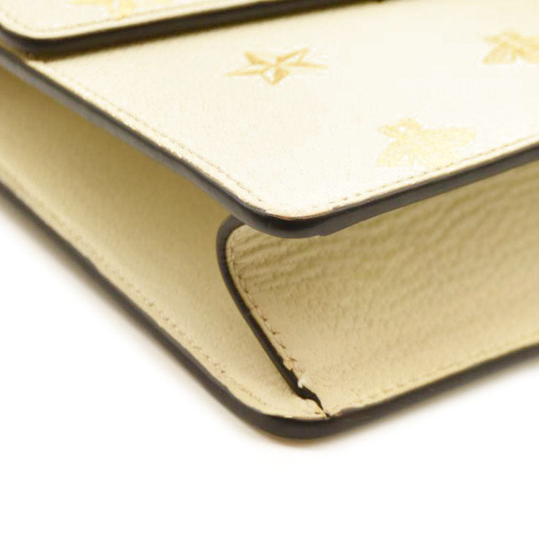 Gucci  Calfskin Small Sylvie Shoulder Bag Off White