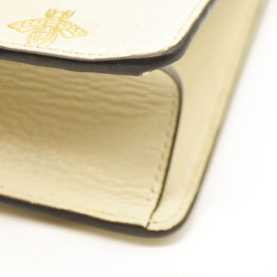 Gucci  Calfskin Small Sylvie Shoulder Bag Off White