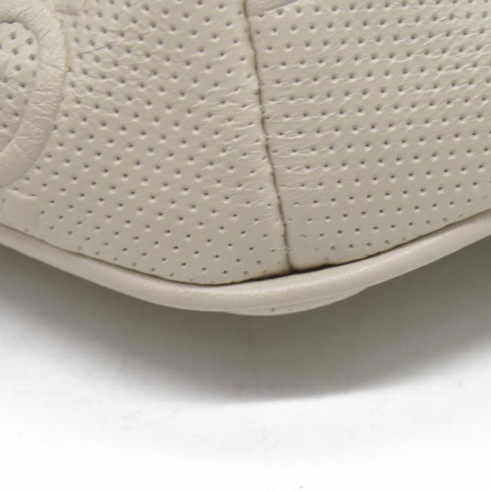 $950 Gucci  Calfskin GG Tennis Embossed Belt Bag Mystic White