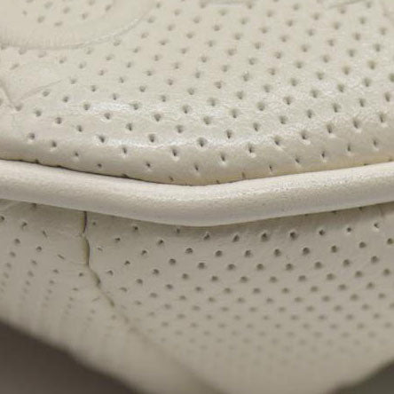 $950 Gucci  Calfskin GG Tennis Embossed Belt Bag Mystic White
