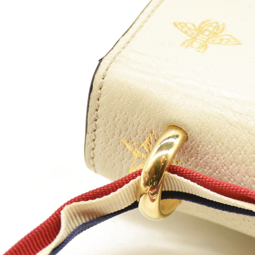 Gucci  Calfskin Small Sylvie Shoulder Bag Off White