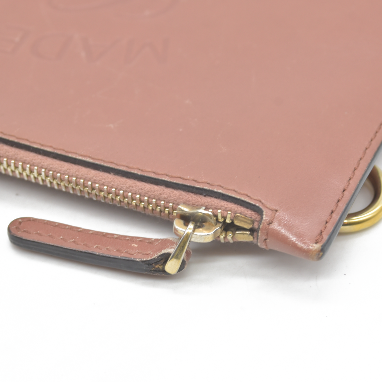 GUCCI GUCCI Swing Logo Leather Cosmetic Pouch Bag Brown