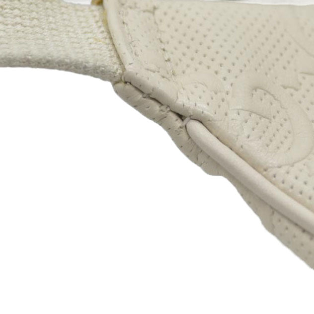 $950 Gucci  Calfskin GG Tennis Embossed Belt Bag Mystic White