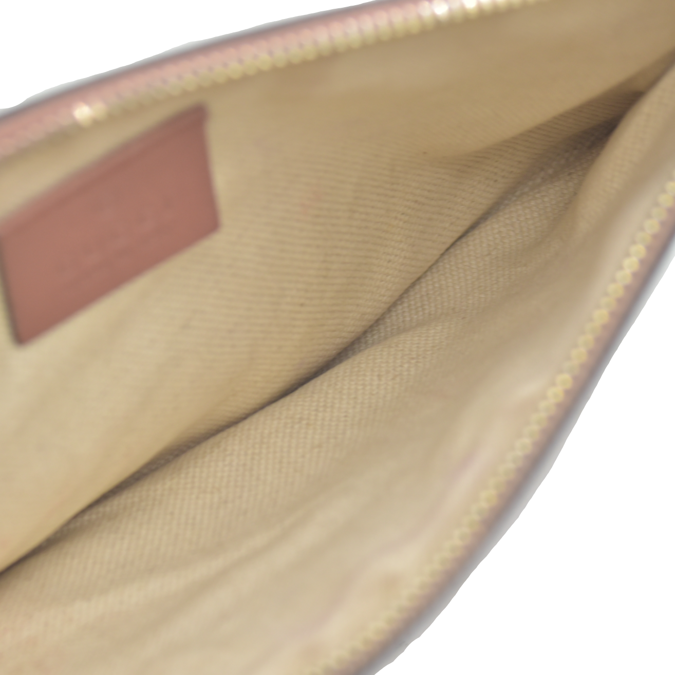 GUCCI GUCCI Swing Logo Leather Cosmetic Pouch Bag Brown