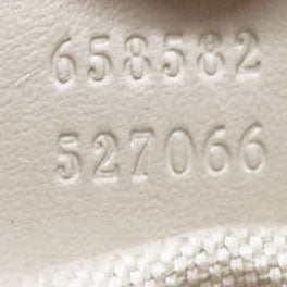 $950 Gucci  Calfskin GG Tennis Embossed Belt Bag Mystic White