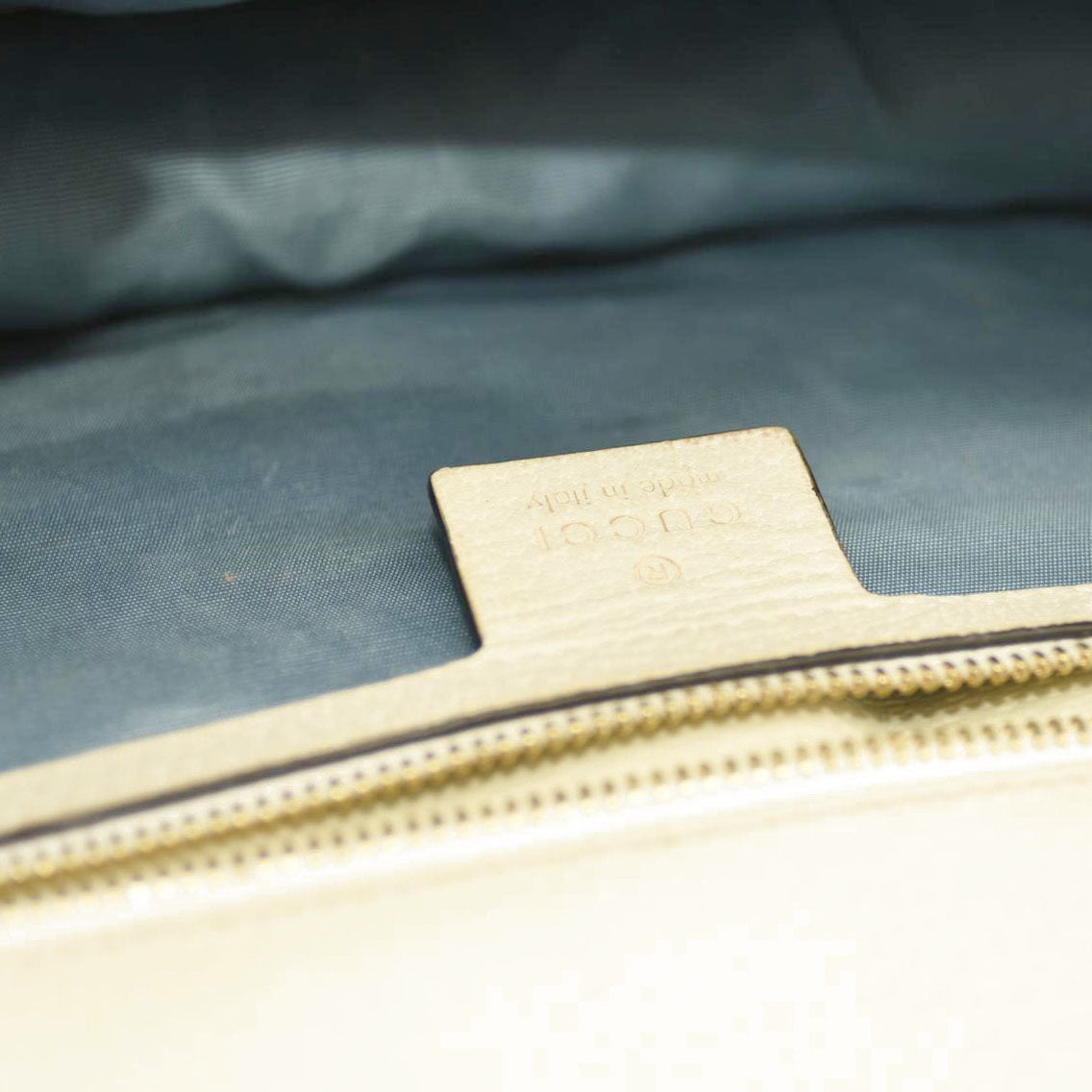 Gucci  Calfskin Small Sylvie Shoulder Bag Off White