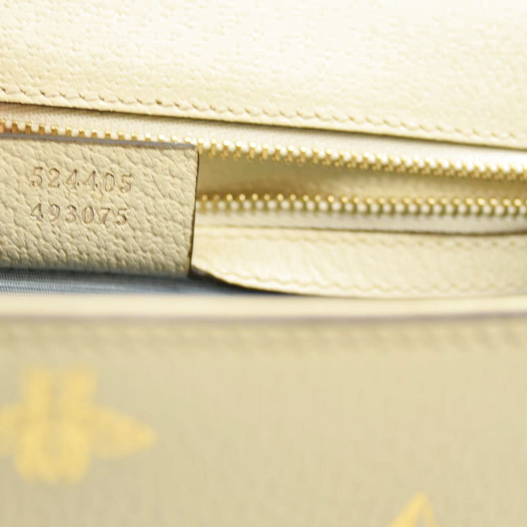 Gucci  Calfskin Small Sylvie Shoulder Bag Off White