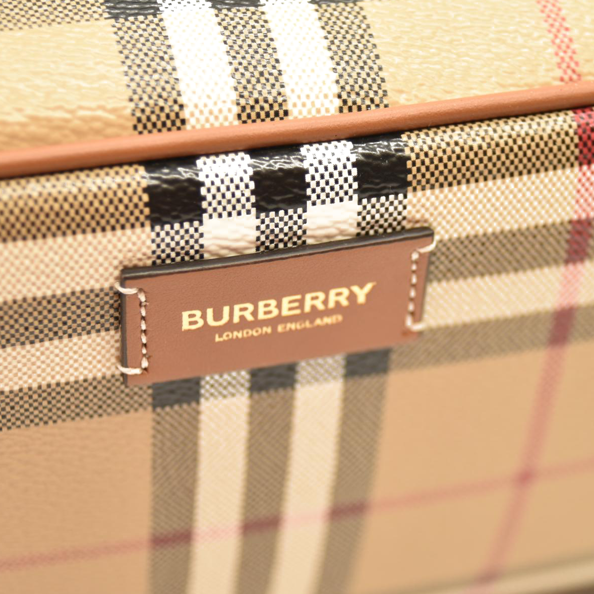 BURBERRY Beige Check Medium Cosmetic Travel Pouch