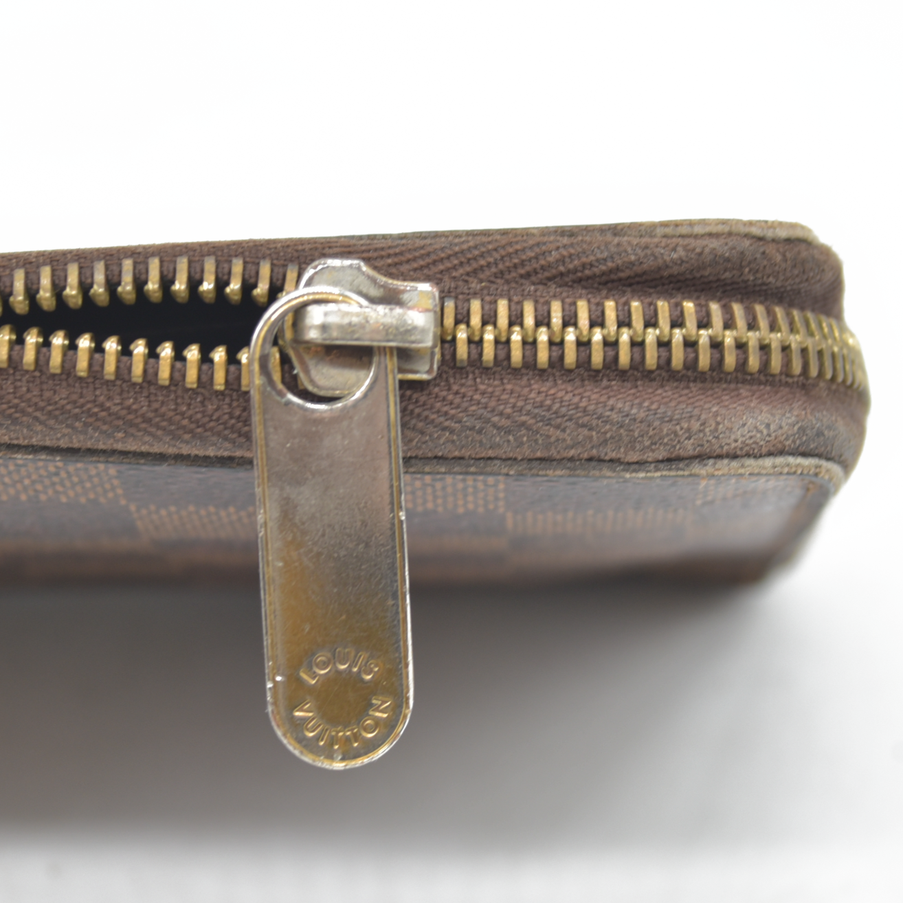 $1060 Louis Vuitton Damier Zippy Zip Around Organizer Long Wallet Brown CA4102