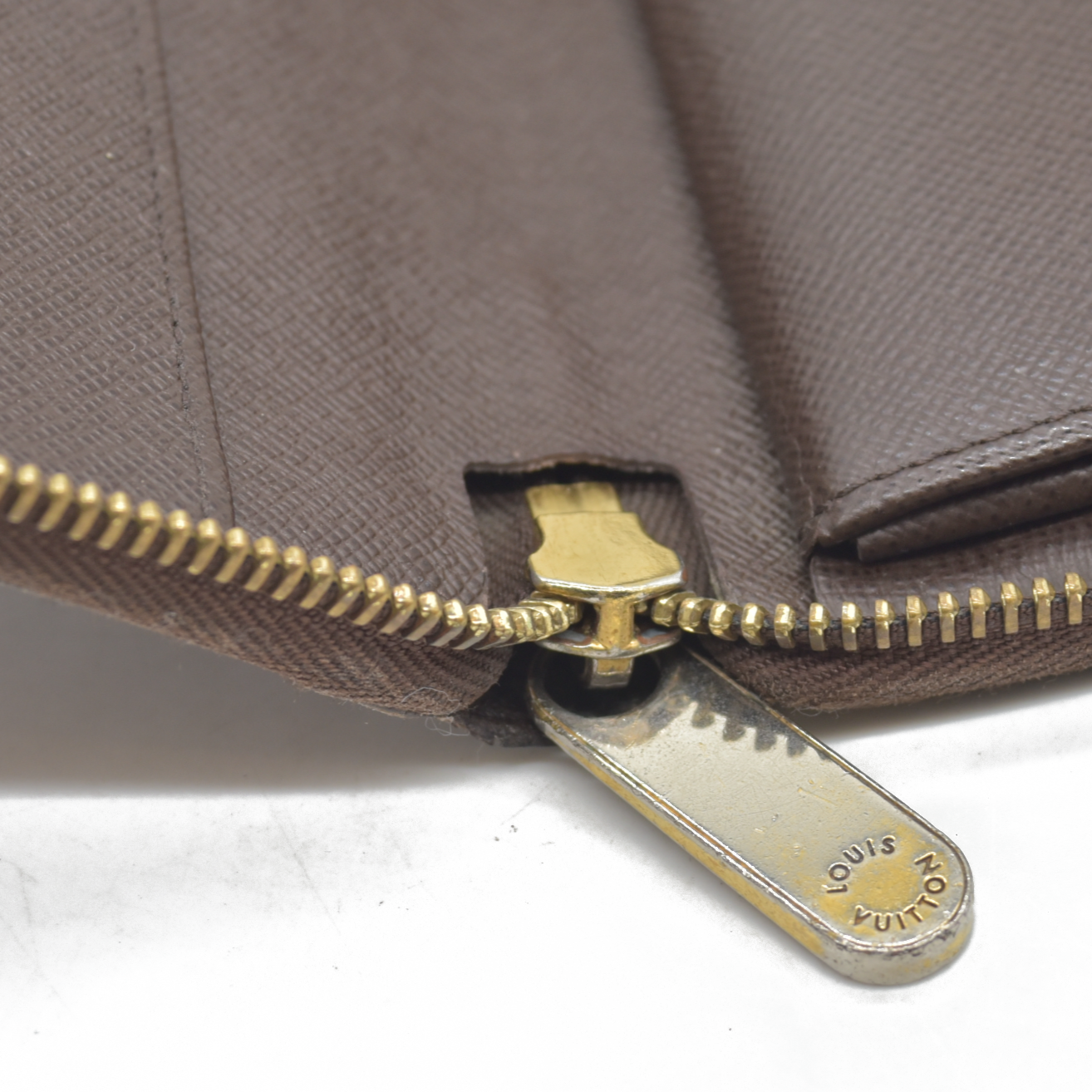 $1060 Louis Vuitton Damier Zippy Zip Around Organizer Long Wallet Brown CA4102