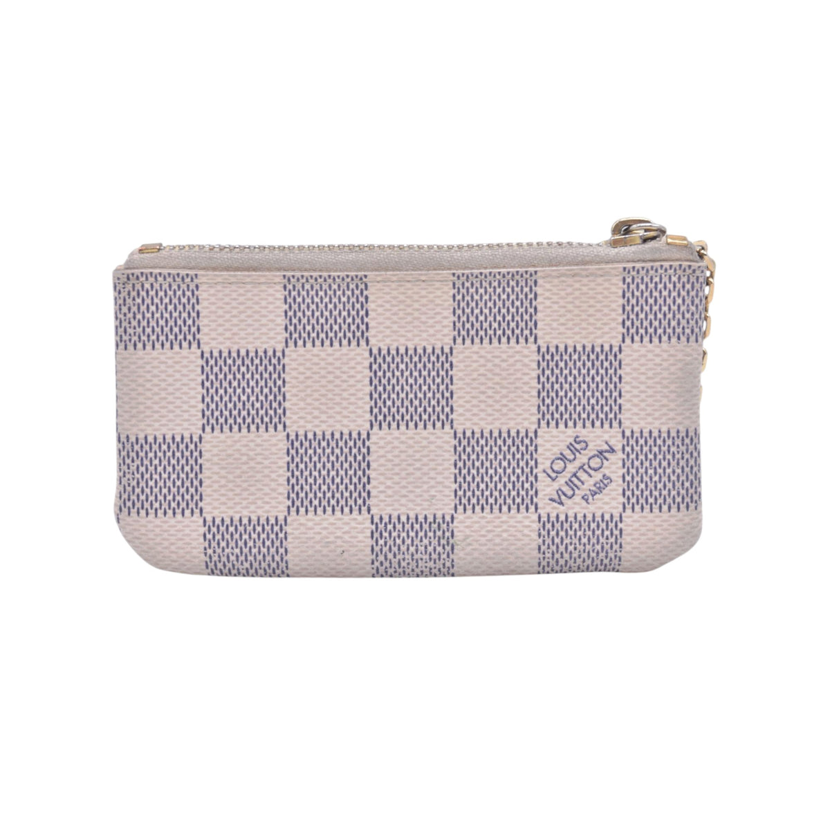 $325 2008 LOUIS VUITTON Damier Azur Cles Key Pouch GA0068 CONSIGNMENT 10021431
