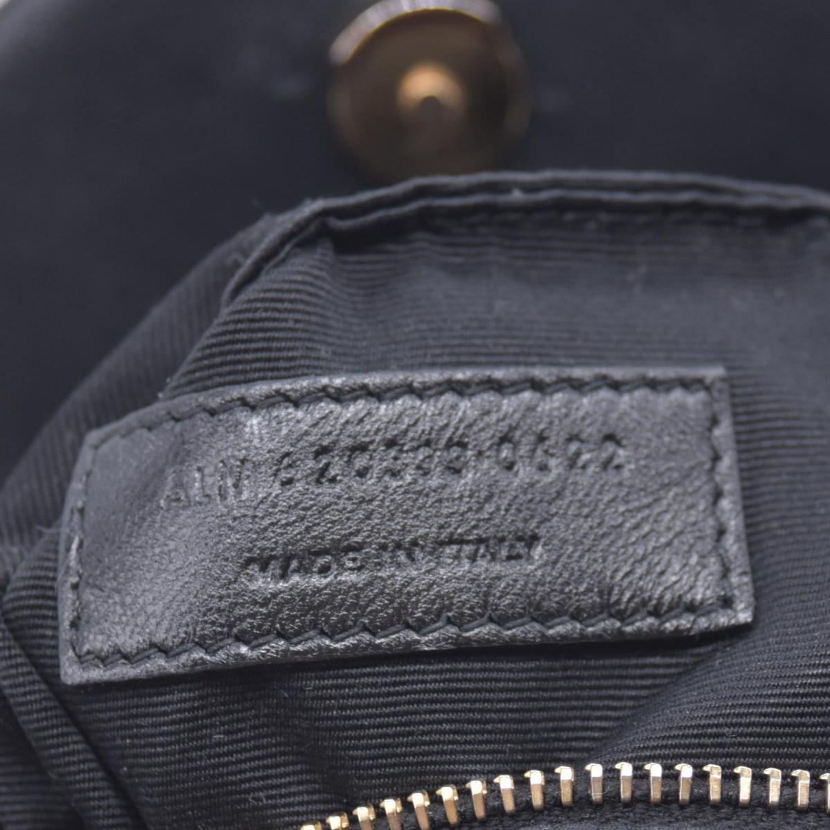 $2490 2022 Saint Laurent Lambskin Quilted Toy Loulou Puffer Monogram Chain Satchel Black