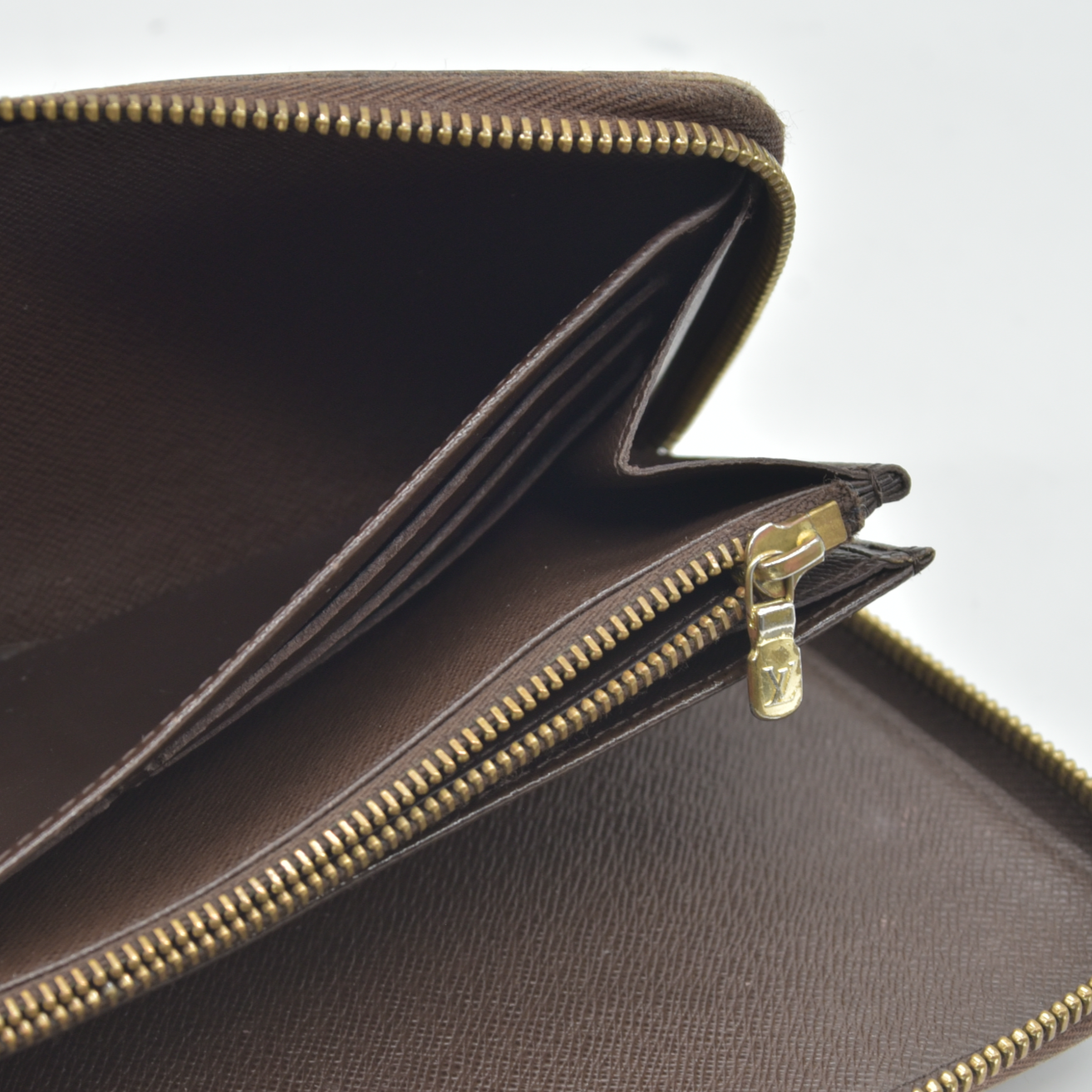 $1060 Louis Vuitton Damier Zippy Zip Around Organizer Long Wallet Brown CA4102