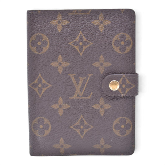 $415 2001 LOUIS VUITTON Monogram Agenda PM Small Ring Planner Cover Brown CA1011 CONSIGNMENT 10021429