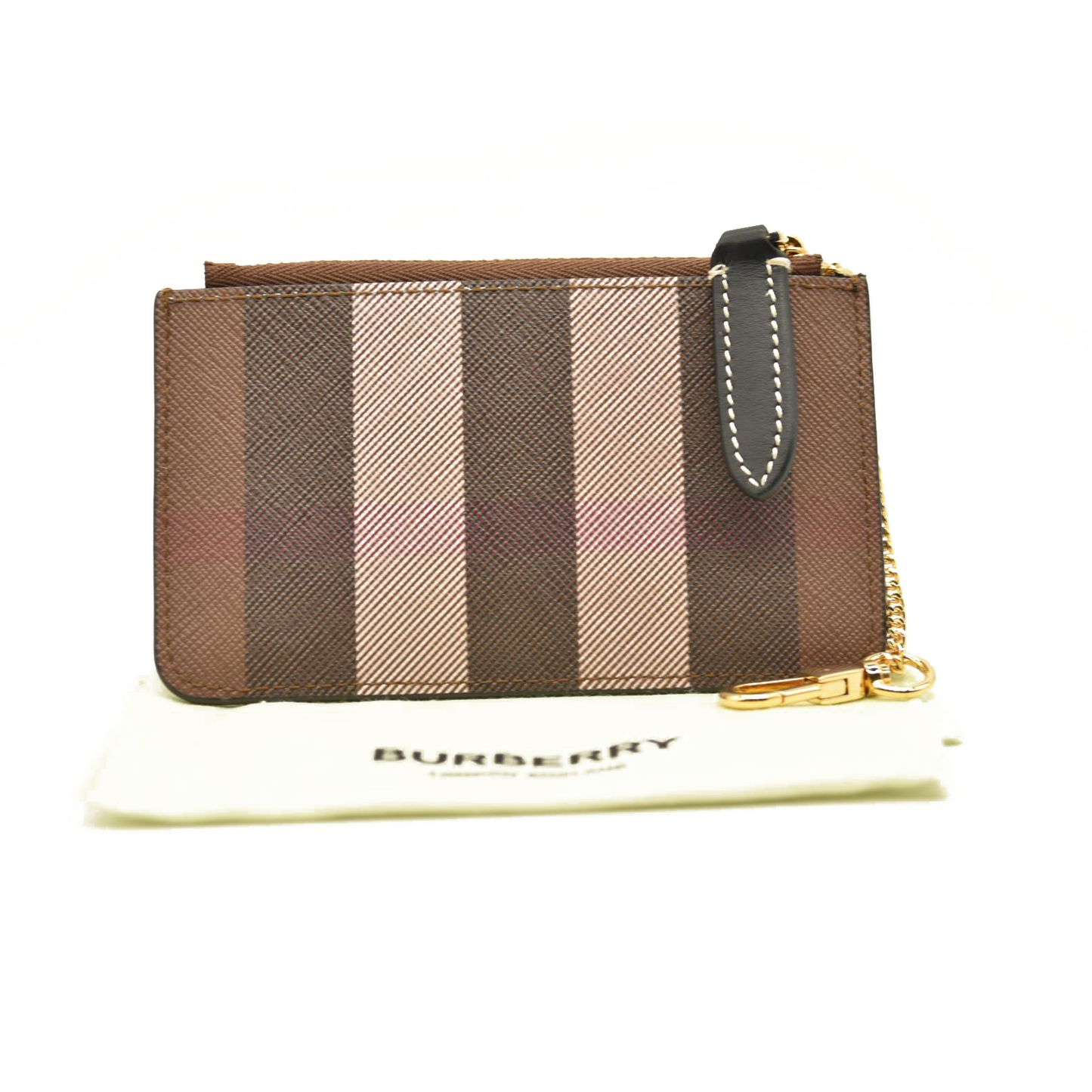 Burberry  Kelbrook Exaggerated Check Canvas Card Case Birch Brown