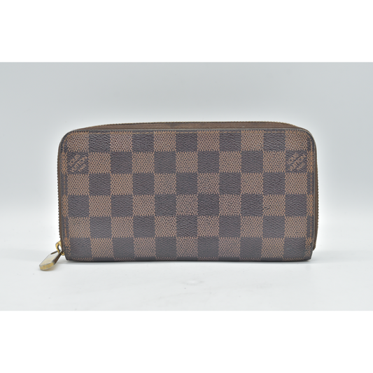 Louis Vuitton Damier Zippy Zip Around Long Wallet Purse Brown CA4019