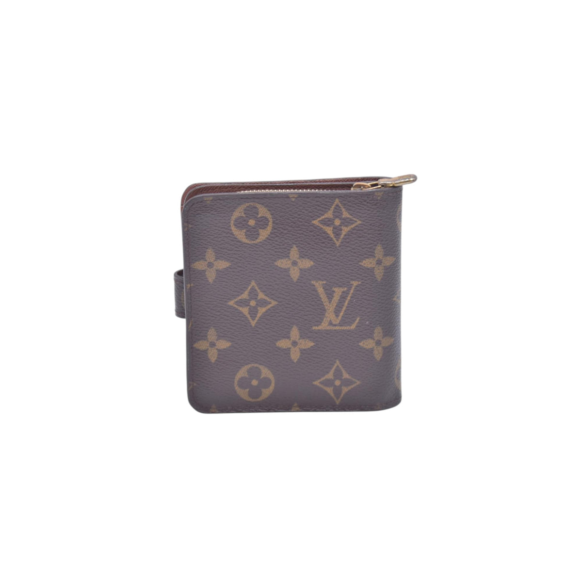 $580 2003 LOUIS VUITTON Monogram Compact Zip Wallet Brown CT0053 CONSIGNMENT 10021430