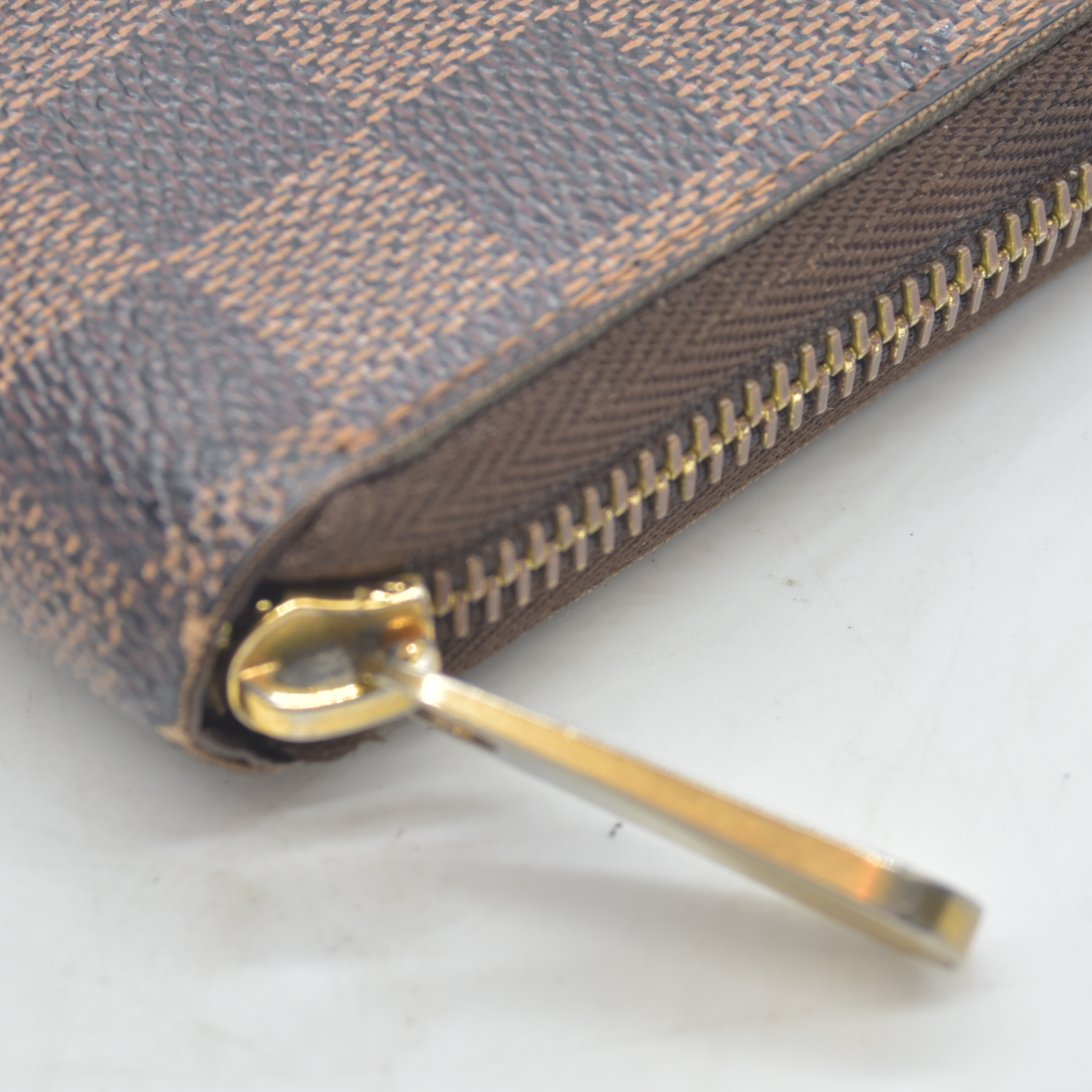 Louis Vuitton Damier Zippy Zip Around Long Wallet Purse Brown CA4019