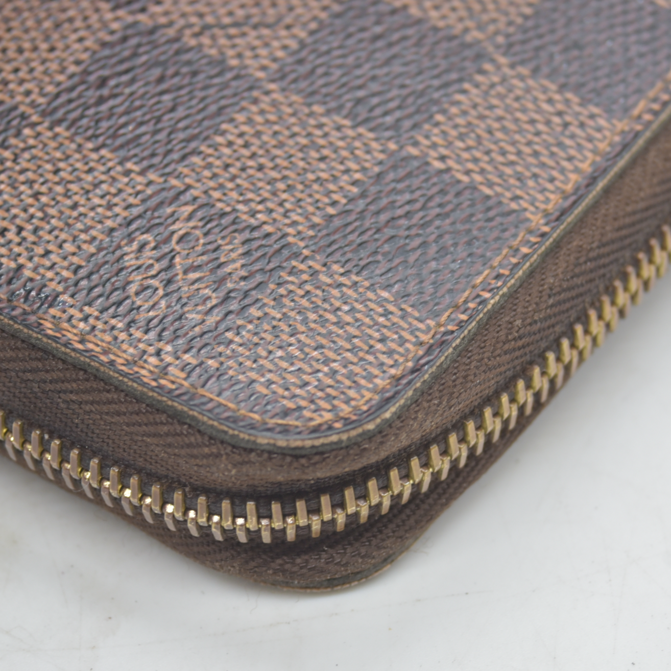 Louis Vuitton Damier Zippy Zip Around Long Wallet Purse Brown CA4019