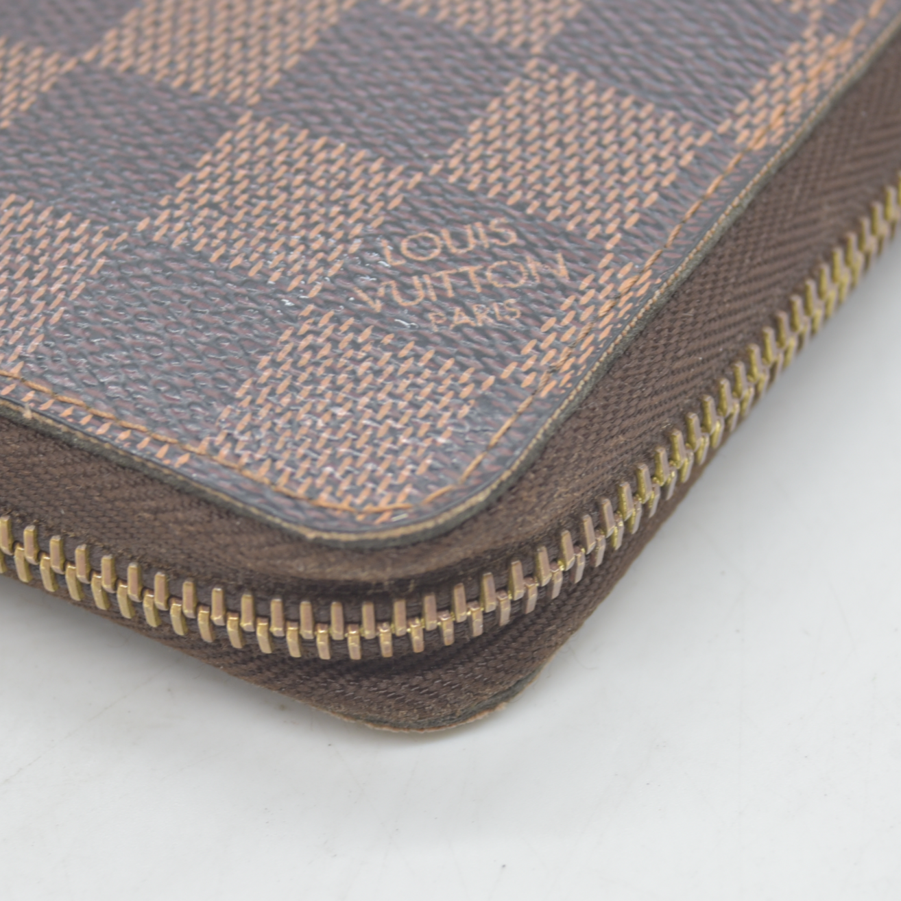 Louis Vuitton Damier Zippy Zip Around Long Wallet Purse Brown CA4019