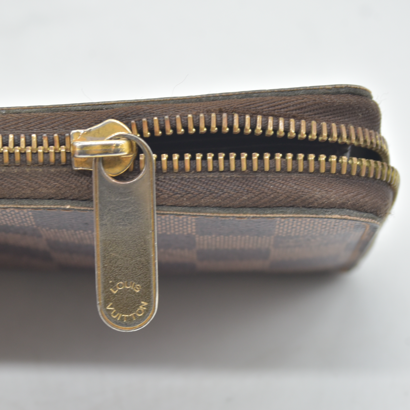 Louis Vuitton Damier Zippy Zip Around Long Wallet Purse Brown CA4019