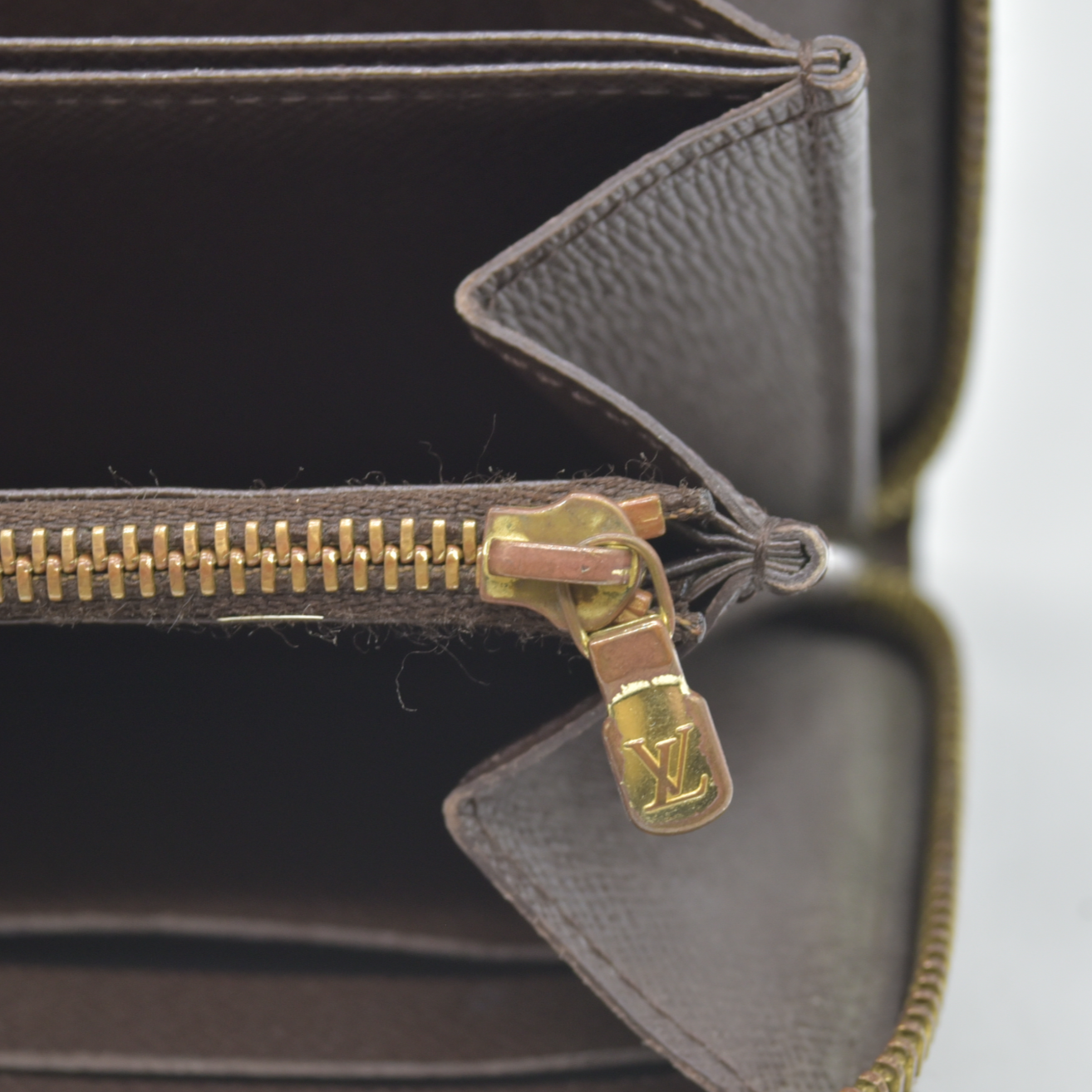 Louis Vuitton Damier Zippy Zip Around Long Wallet Purse Brown CA4019