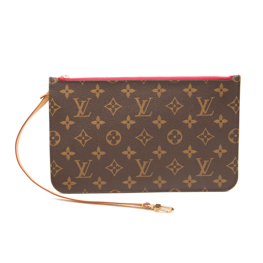 LOUIS VUITTON Monogram Neverfull MM GM Pochette Pivoine