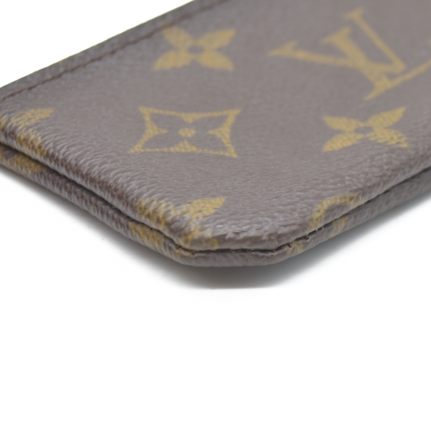 AUCTION $345 Louis Vuitton Monogram Pochette Cles Wallet Coin Purse Brown CA0050