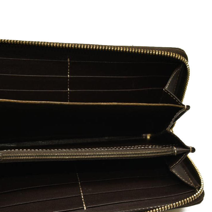 Gucci  Monogram Margaux Calfskin Lovely Zip Around Wallet Beige Ebony Cocoa