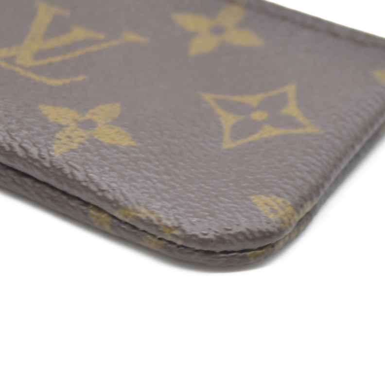 AUCTION $345 Louis Vuitton Monogram Pochette Cles Wallet Coin Purse Brown CA0050