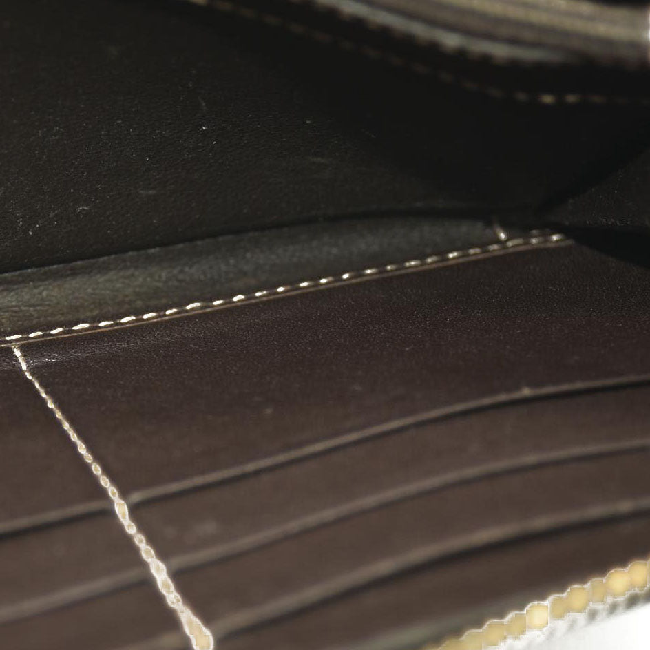 Gucci  Monogram Margaux Calfskin Lovely Zip Around Wallet Beige Ebony Cocoa