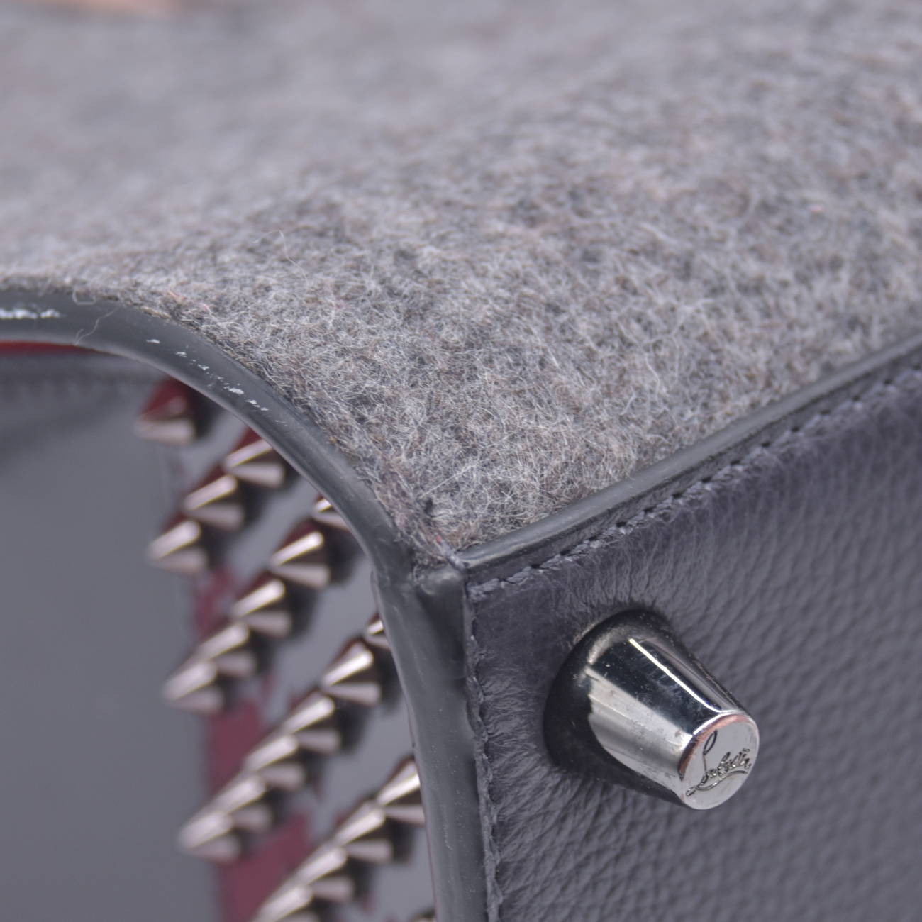 $3000 SPECIAL EDITION Christian Louboutin Felt Paloma Top Handle Bag