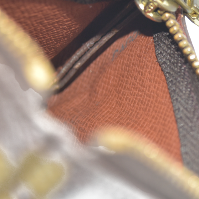 AUCTION $345 Louis Vuitton Monogram Pochette Cles Wallet Coin Purse Brown CA0050