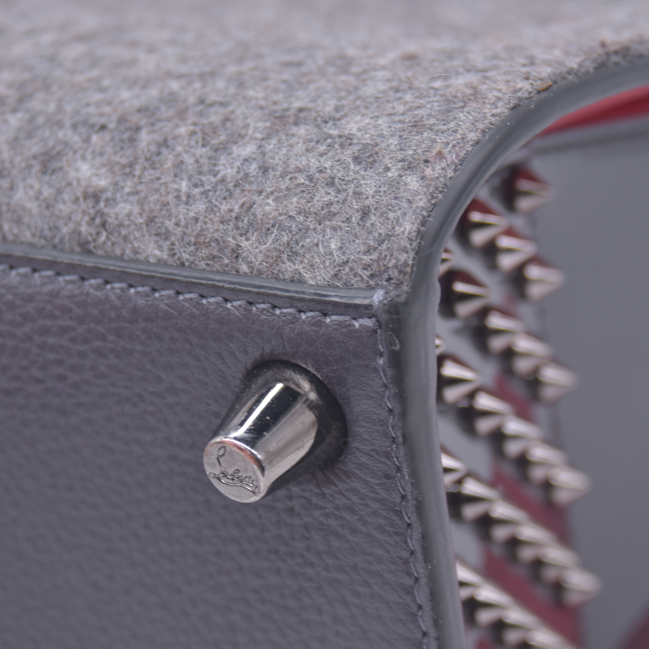 $3000 SPECIAL EDITION Christian Louboutin Felt Paloma Top Handle Bag