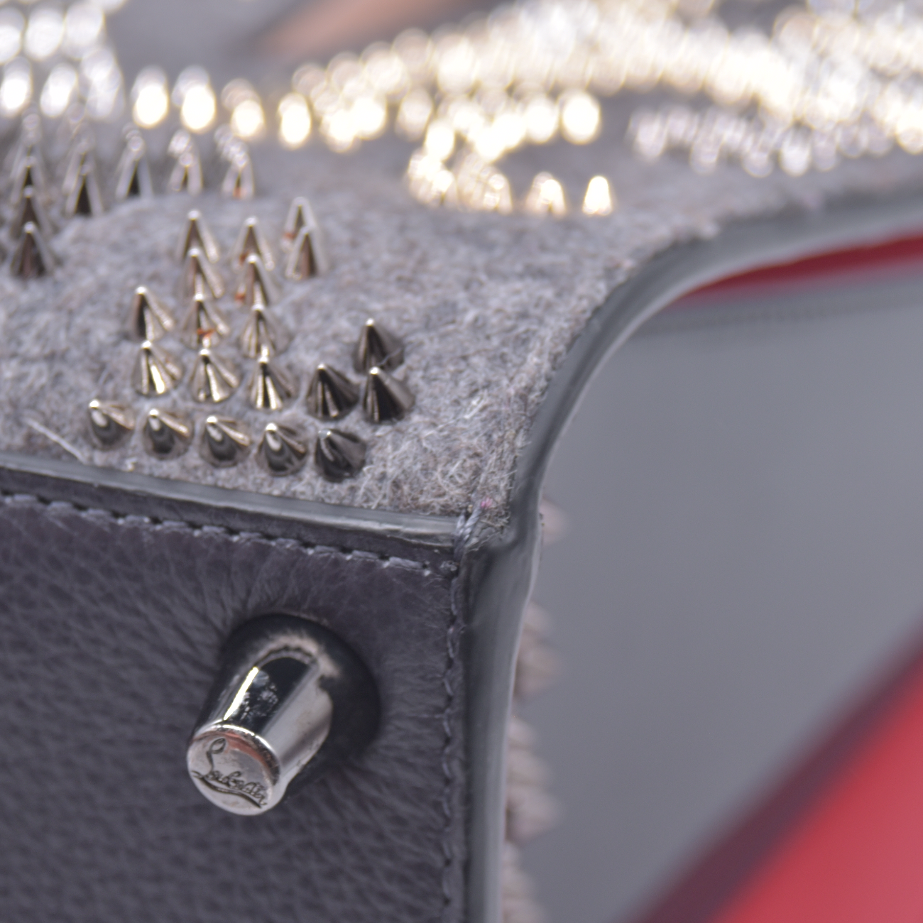 $3000 SPECIAL EDITION Christian Louboutin Felt Paloma Top Handle Bag