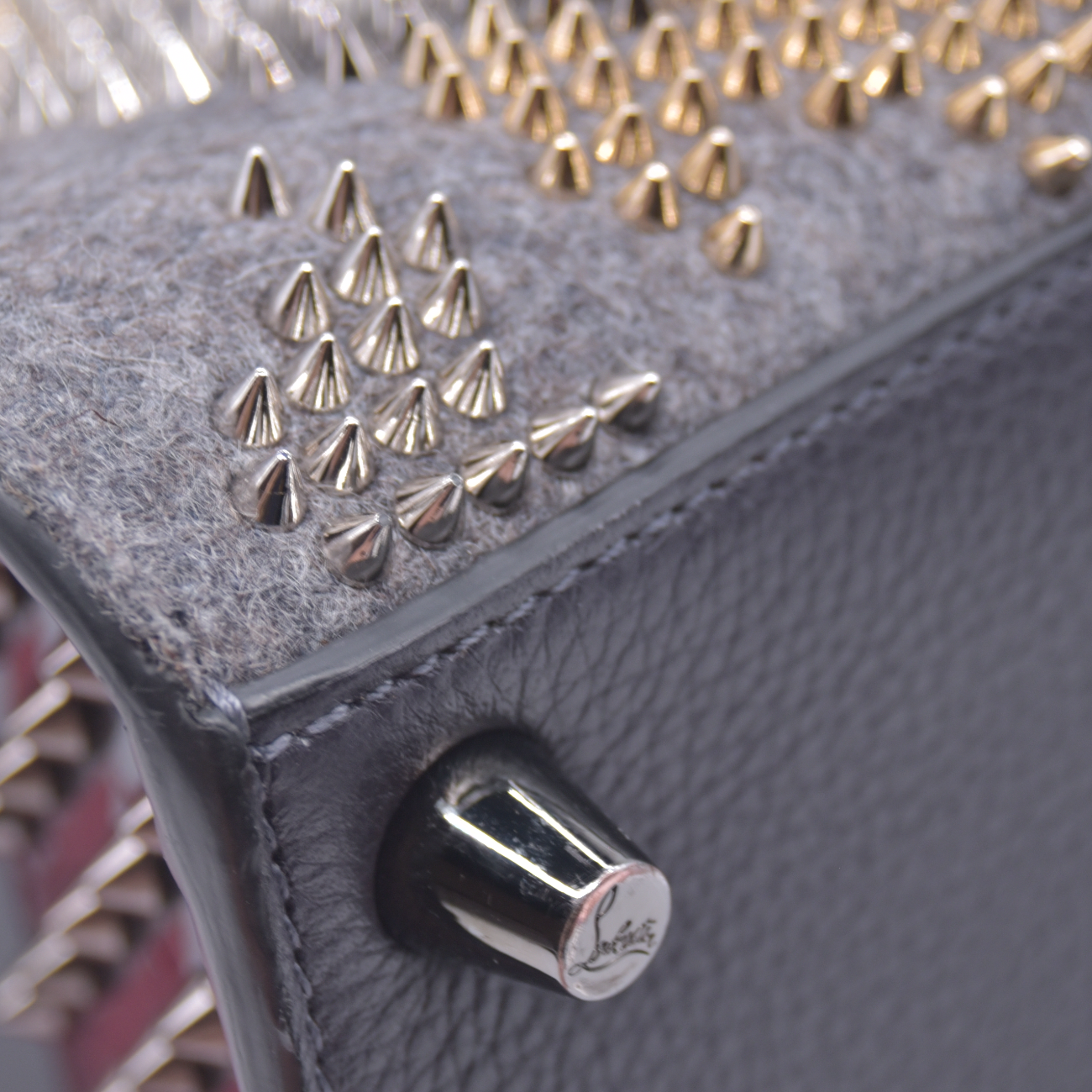 $3000 SPECIAL EDITION Christian Louboutin Felt Paloma Top Handle Bag