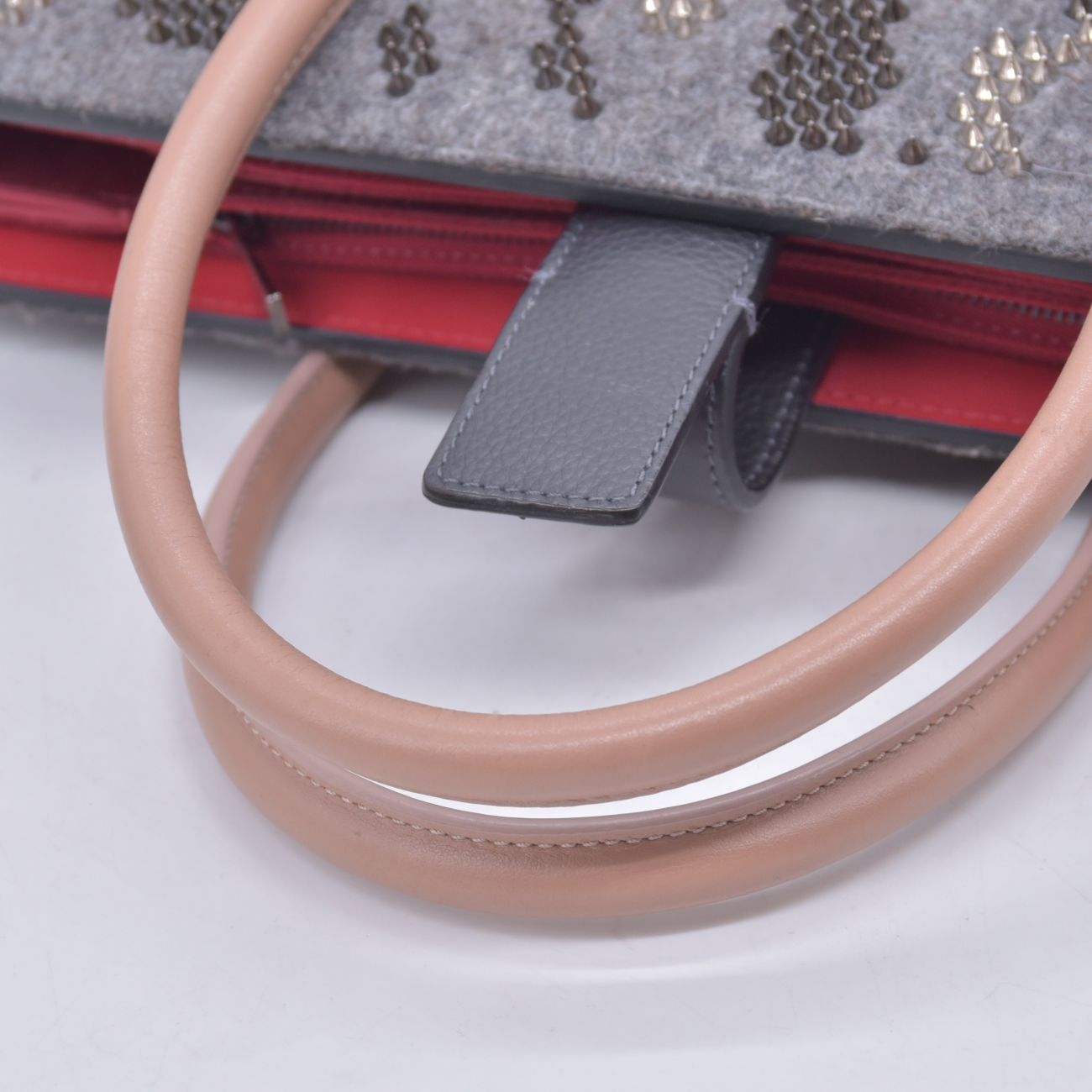 $3000 SPECIAL EDITION Christian Louboutin Felt Paloma Top Handle Bag