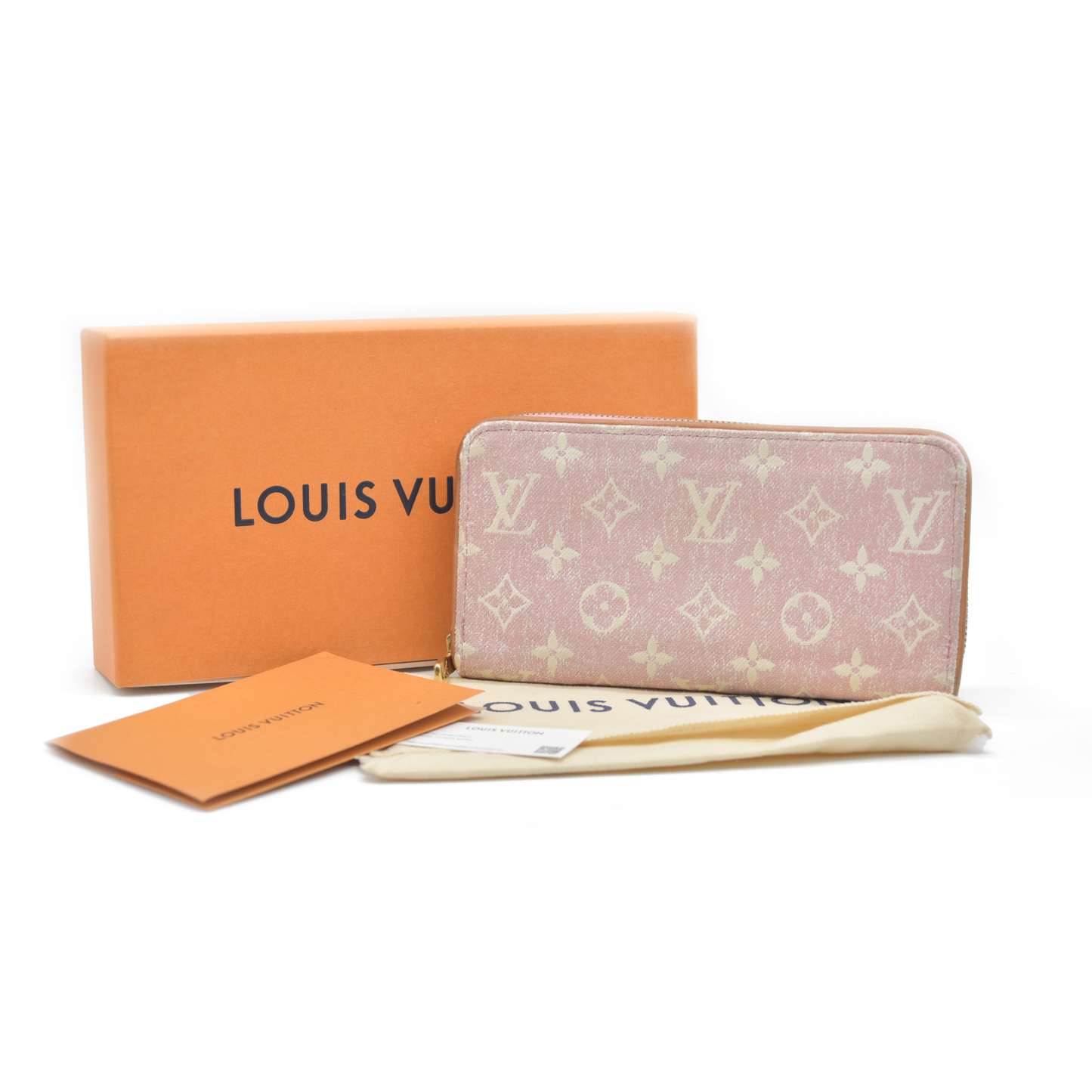 Louis Vuitton Pink Denim Monogram Jacquard Zippy Wallet RFID