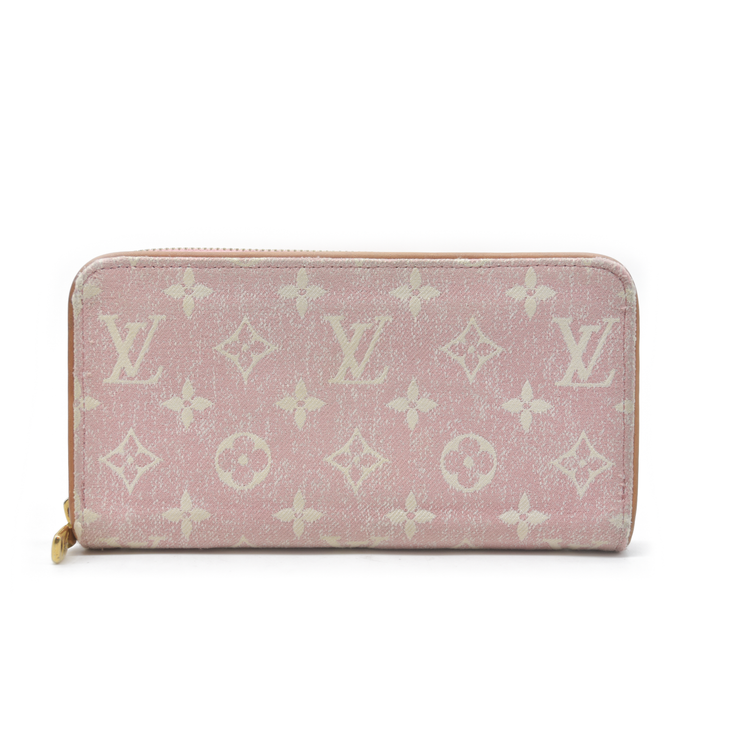 Louis Vuitton Pink Denim Monogram Jacquard Zippy Wallet RFID