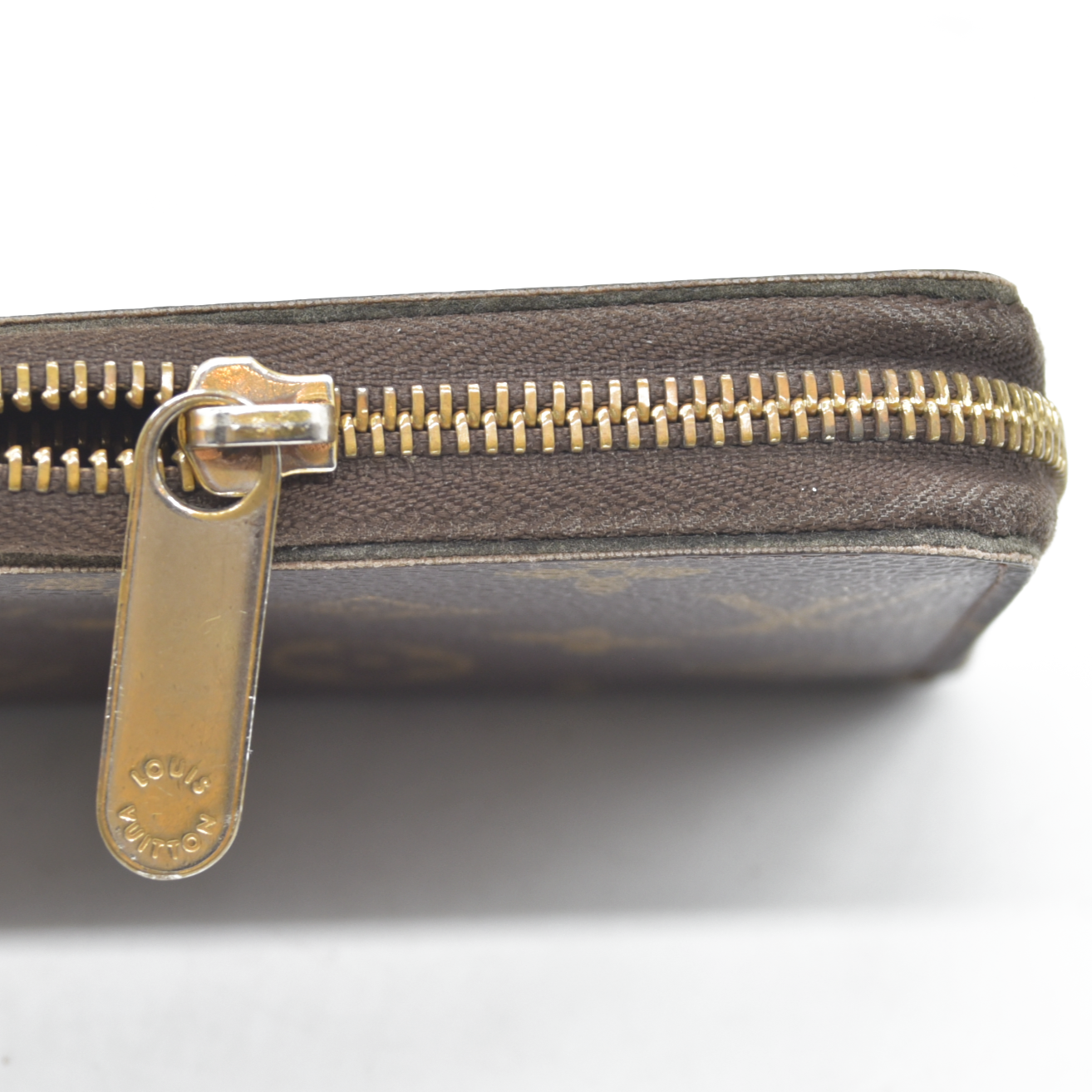 $915 Louis Vuitton Monogram Zippy Zip Around Long Wallet Purse Brown SP5017