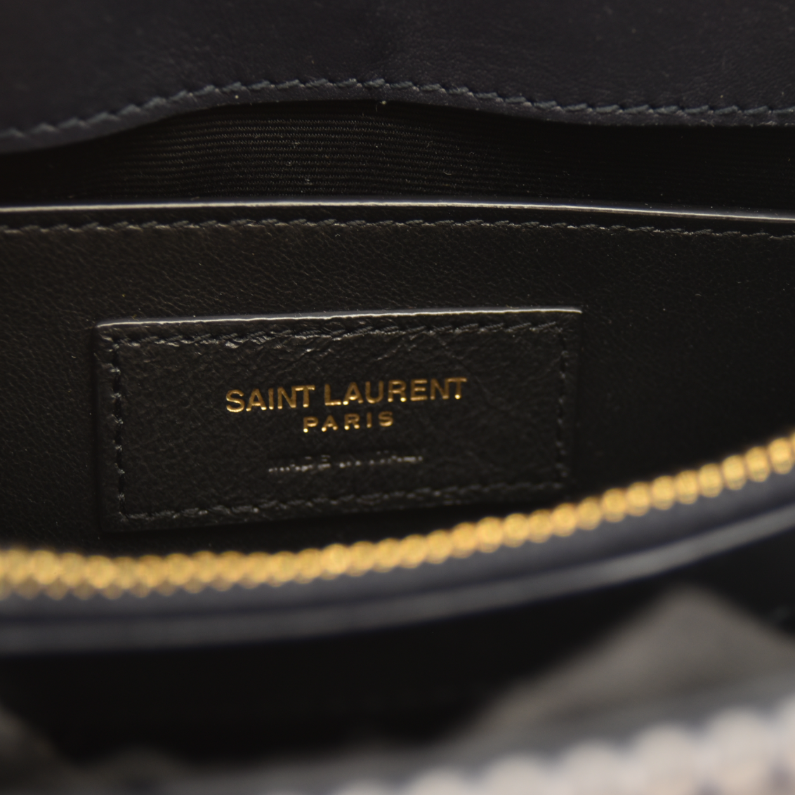 NEW Saint Laurent Loulou Small in Striped Denim Shoulder Bag Monogram