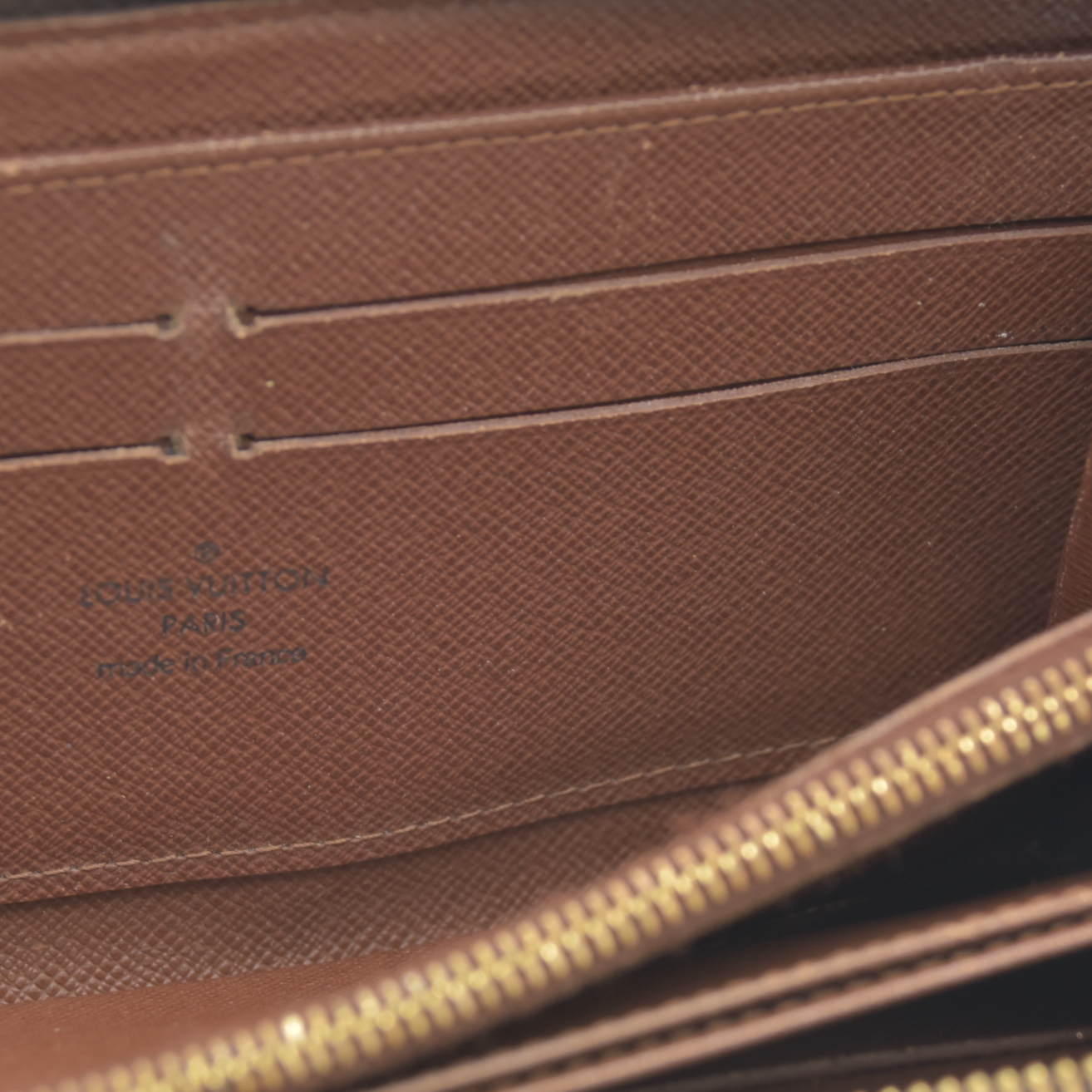 $915 Louis Vuitton Monogram Zippy Zip Around Long Wallet Purse Brown SP5017