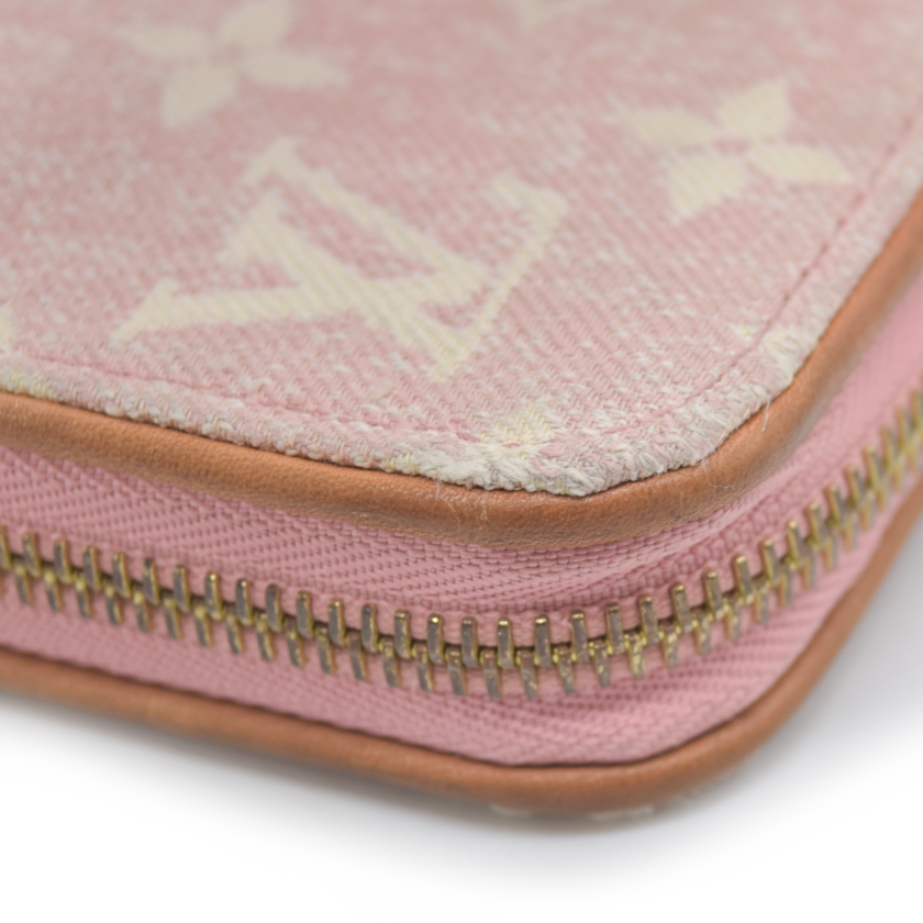Louis Vuitton Pink Denim Monogram Jacquard Zippy Wallet RFID