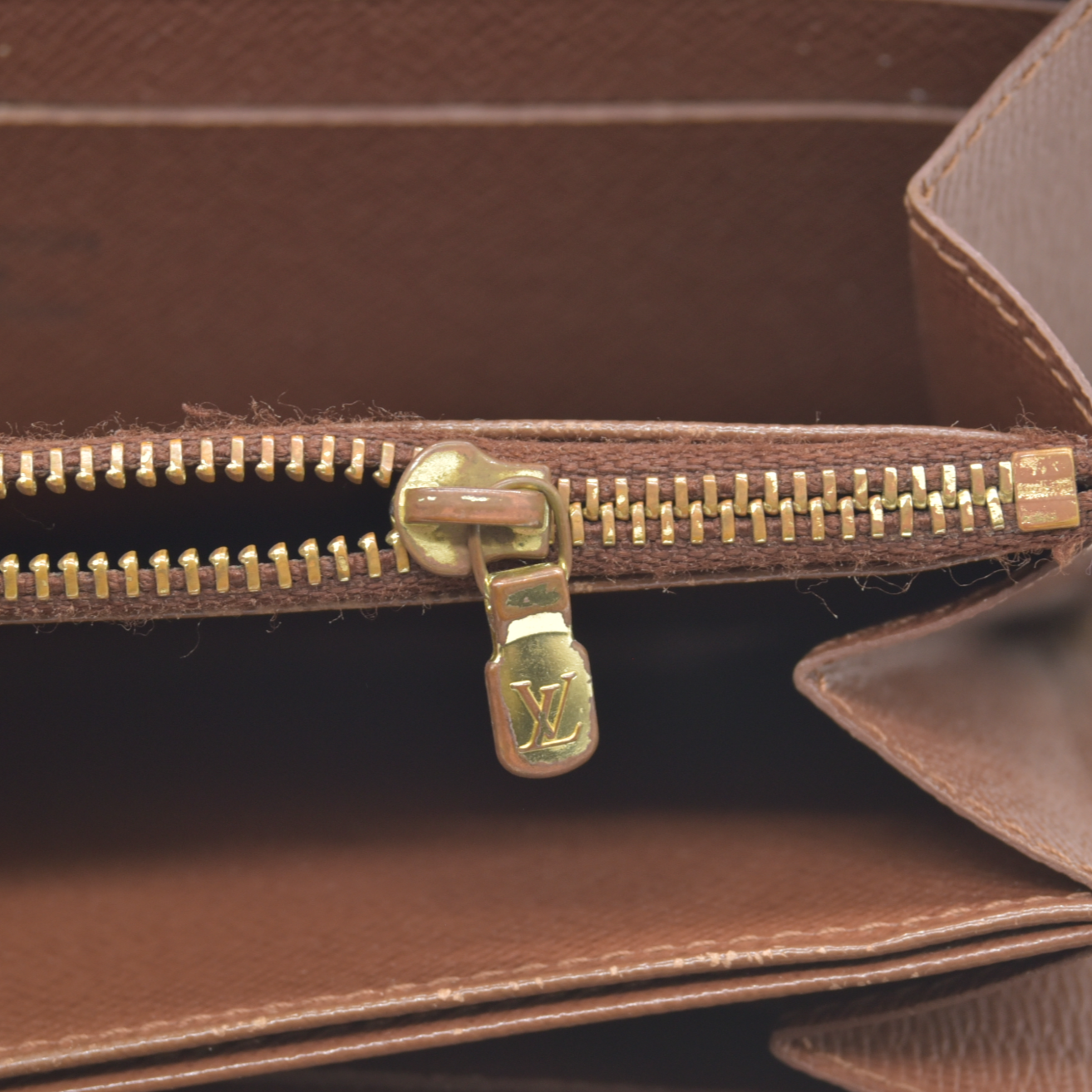 $915 Louis Vuitton Monogram Zippy Zip Around Long Wallet Purse Brown SP5017