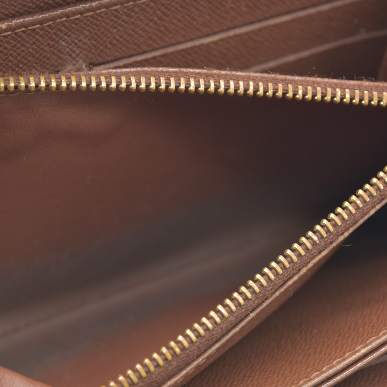 $915 Louis Vuitton Monogram Zippy Zip Around Long Wallet Purse Brown SP5017
