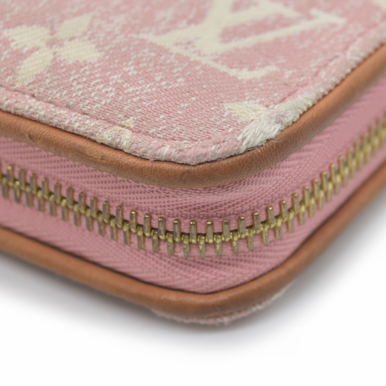Louis Vuitton Pink Denim Monogram Jacquard Zippy Wallet RFID