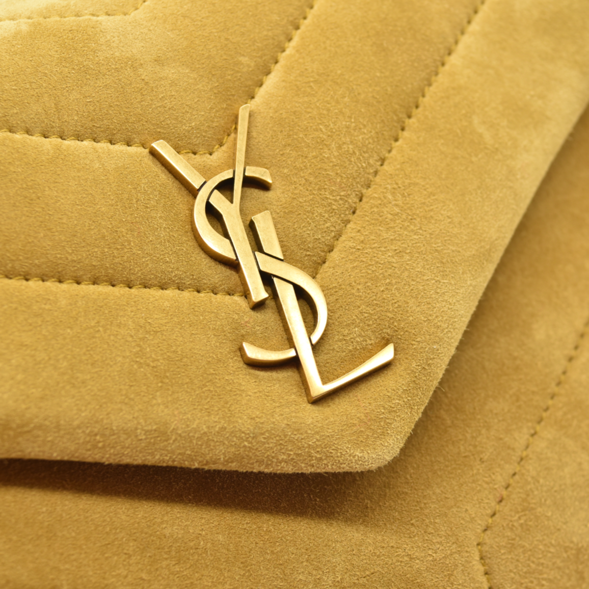 Saint Laurent  Suede Toy Loulou Shoulder Bag Chartreuse