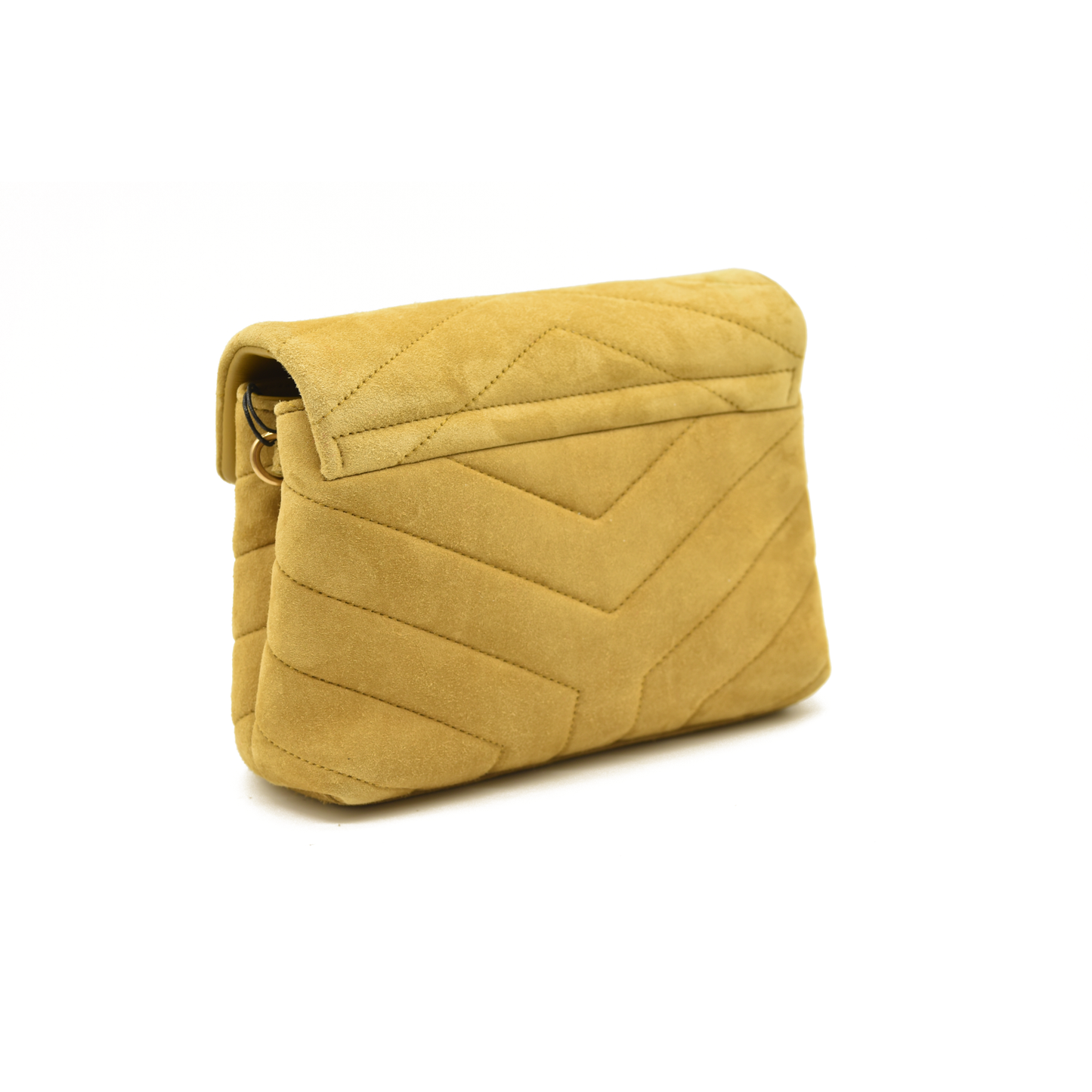 Saint Laurent  Suede Toy Loulou Shoulder Bag Chartreuse