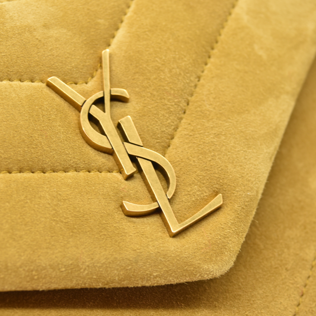 Saint Laurent  Suede Toy Loulou Shoulder Bag Chartreuse