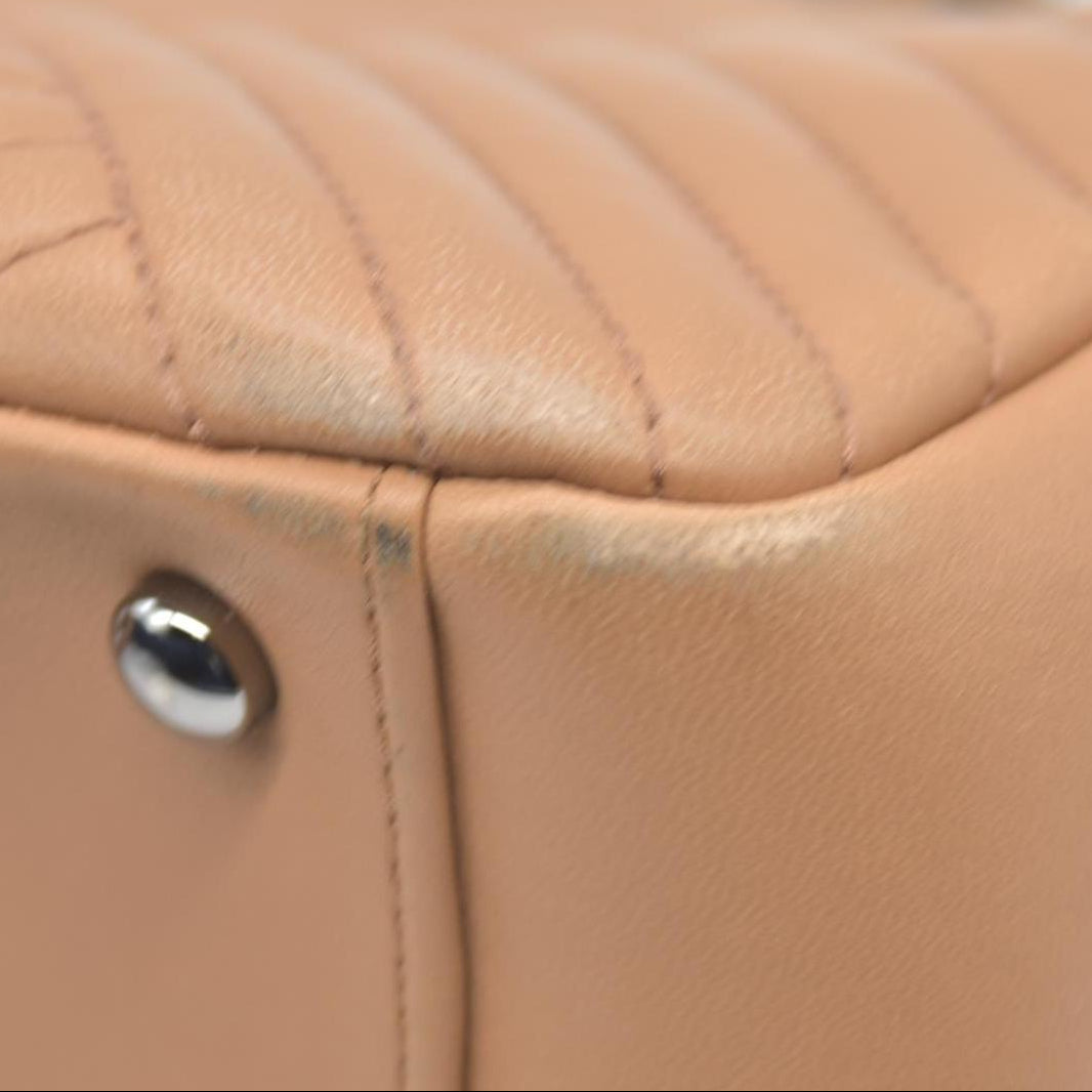 Chanel Lambskin Quilted CC Crossing Shopping Tote Red